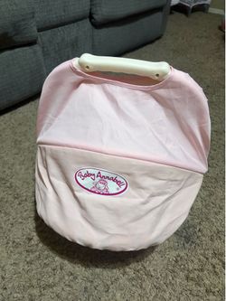 Vintage baby Annabelle doll car seat