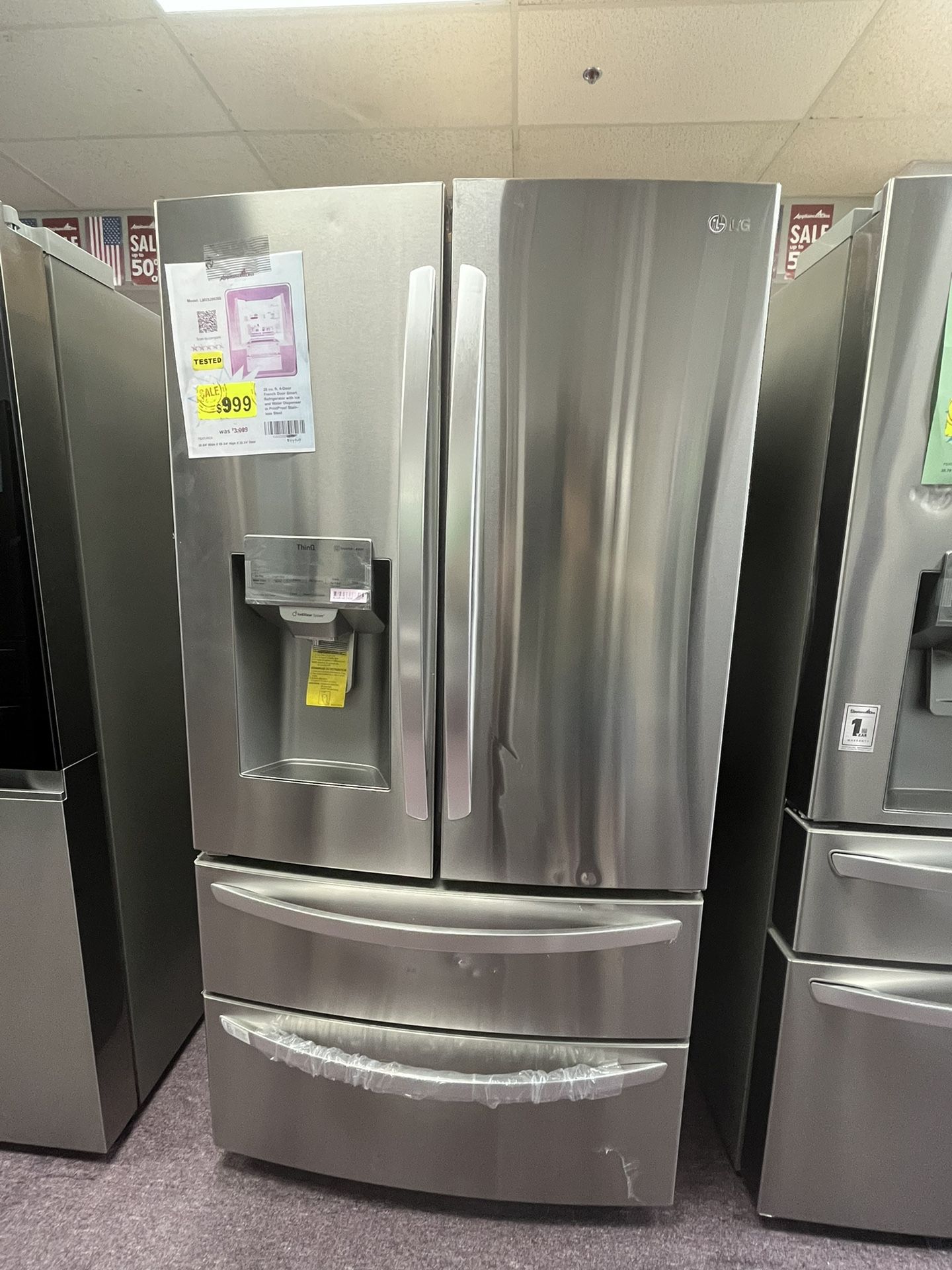 Refrigerator-LG Open Box Fridge 4 Door With 1 Year Warranty Delivery Service 