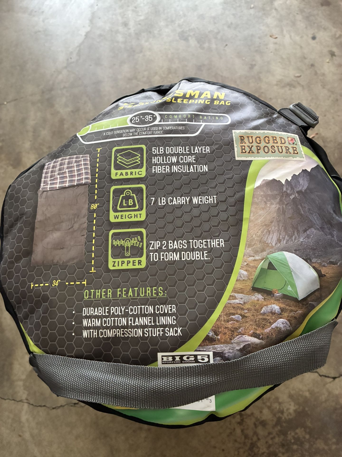 Woodsman Sleeping Bag For 3 Seasons