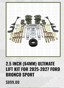 2.5inch Bronco Sport Lift kit