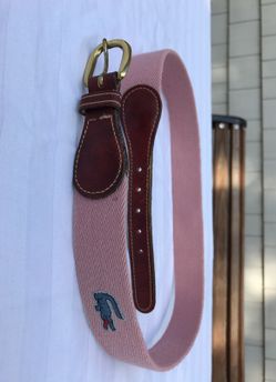 Brown leather & pink wool Lacoste belt size 32