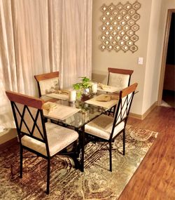 Glass top dining set