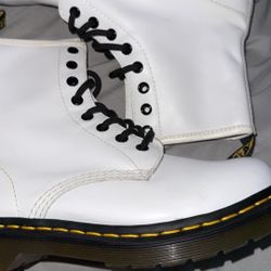 White Size 7 Dr.Martens Combat Boots