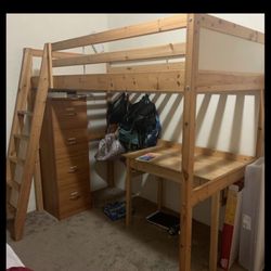 Wood High Twin Bed