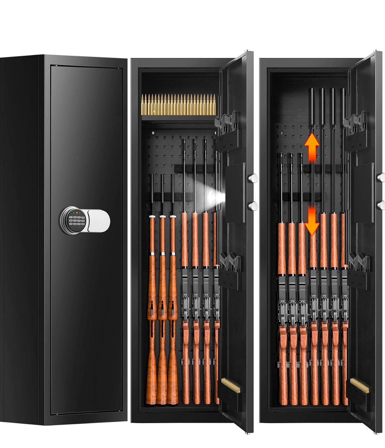 𝟐𝟎𝟐𝟒 𝐍𝐄𝐖] 7-8 Large Rifle Gun Safe, Gun Cabinets for Rifles and Shotguns, Heavy Duty Rifle Safes for Home, Quick Access Long Gun Safes for Rifl