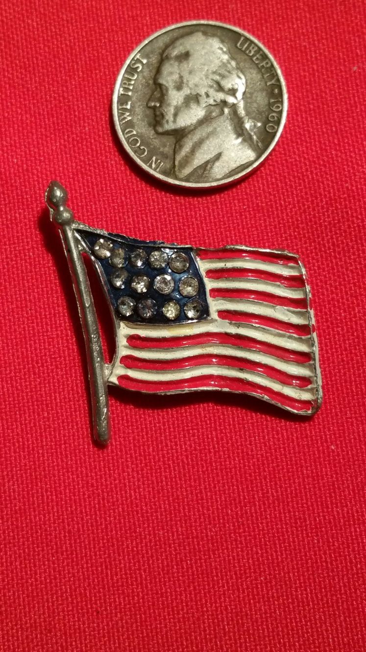 American flag pin brooch patriotic vintage