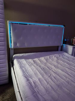 LED full size bed frame