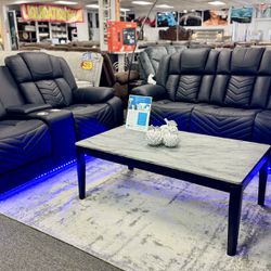 Beautiful Black Power Reclining Sofa&Loveseat Available Crazy Deal $1699🔥