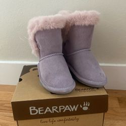 Bearpaw Betsy Lavender Cow Suede Very Cute Boots For Toddler Girl . Sz 10 New In a Box 