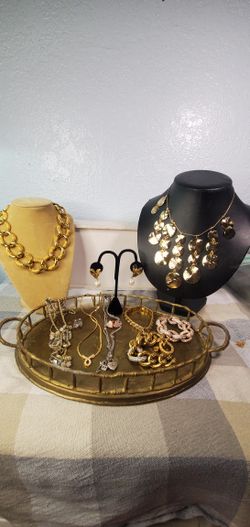 High End Gold Tone Jewelry Lot