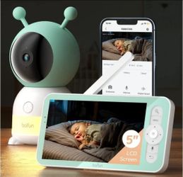 BOIFUN 2K Video Baby Monitor WiFi Security Camera 5"Display Lullaby Night Vision
