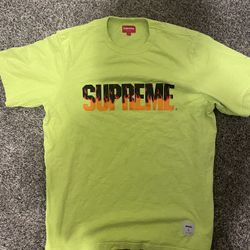 Neon green supreme shirt (L)