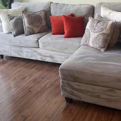 Gray Sectional Sofa with Chaise — L-Shape Configuration
