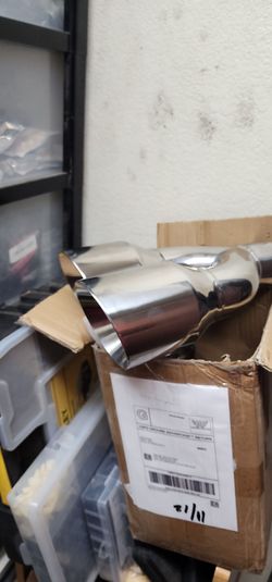 Split chrome exhaust tip 2 pk