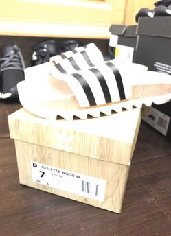 Adidas real wood sandals,