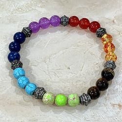 New 7 Natural Stones Reiki Body + Soul Balance Healing Bracelet (unisex)