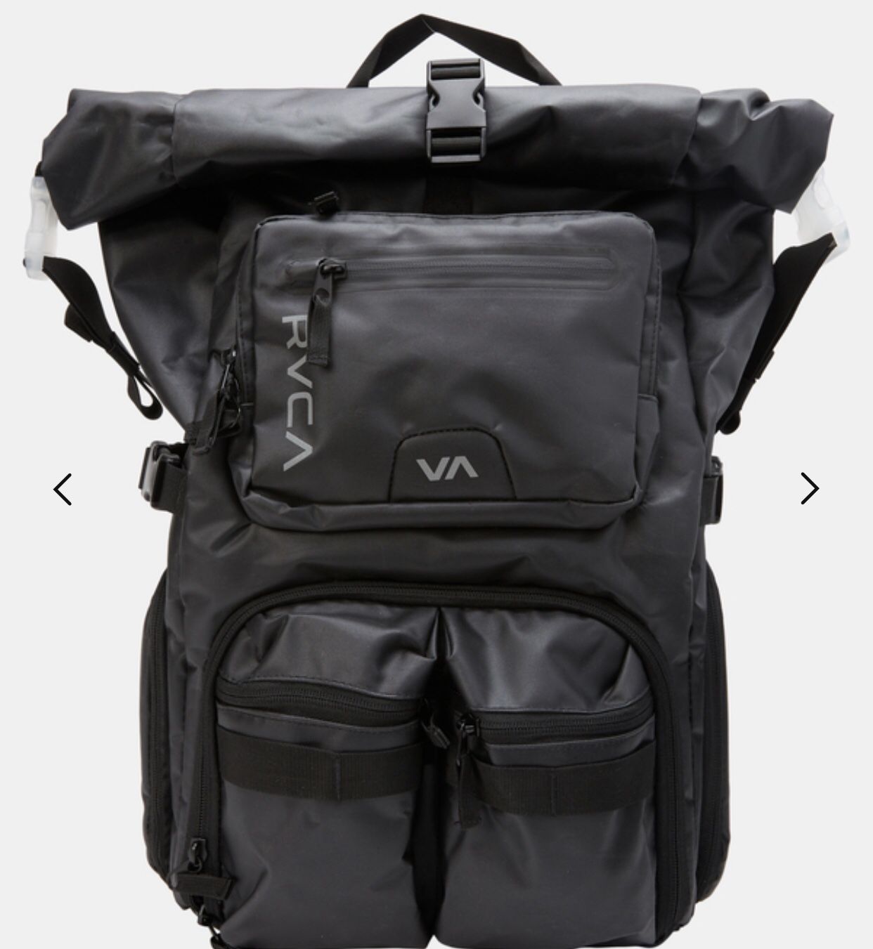 RVCA Zak Noyle III Camera Backpack Black Multiple Pockets Duffle NEw