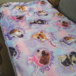 Purple Pink Satin Chihuahua  Dogs Girls Quilt  Twin