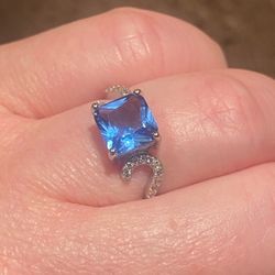 Tanzanite Ring 925 Sz 7.5 Or 9