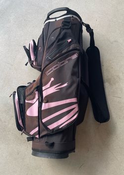 Cobra Womens Golf Cart Bag Brown Pink 14-Way Divider Strap Pockets 35"