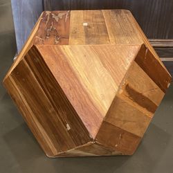 Icosahedron Wood Side Table / Ottoman - Extra Large 
