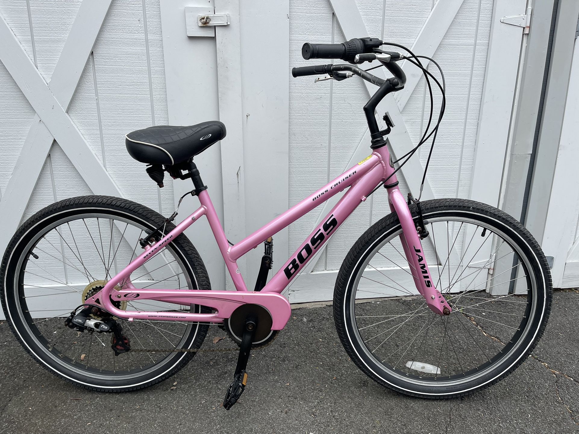 Jamis Boss Pink Step-through aluminum 17.5” cruiser bike 