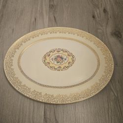 Vintage American Limoges Toledo Delight Serving Platter 22K Gold Trim