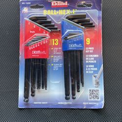 Eklind 13222 Ball-Hex L-Key allen wrench Combo- Inch / MM (2 sets 22pc), 22-piece set