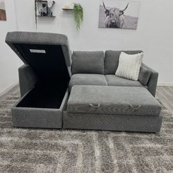 Gray Sleeper Sectional Couch - Free Delivery 