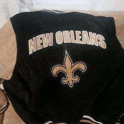 Nfl NO Saints  Leather Suede Jacket