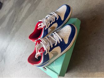 blue/white nike dunks size 10 men's