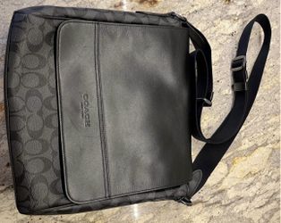 satchel black and grey coach