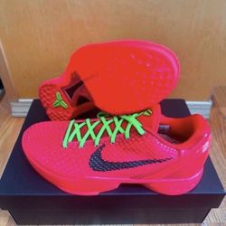 Nike Kobe 6 Protro Low Reverse Grinch Red FV4921-600 Mens Size 8 Brand New 