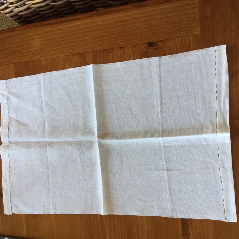 Antique Linen Towel with Hemstitch Edging on both ends