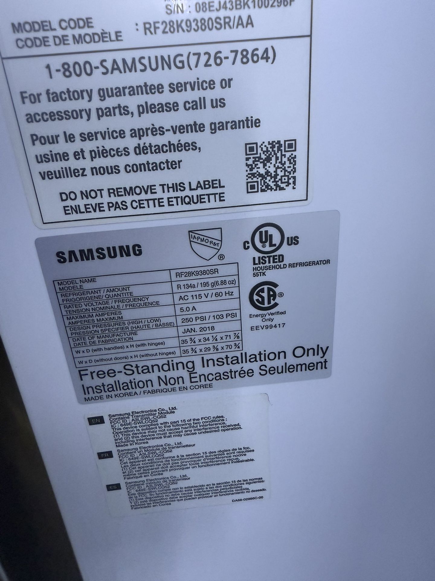 Nevera, Refrigerator Samsung 36x34x69, Warranty 3 Months, Delivery Available