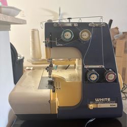 Vintage white super lock 534 serger with pedal