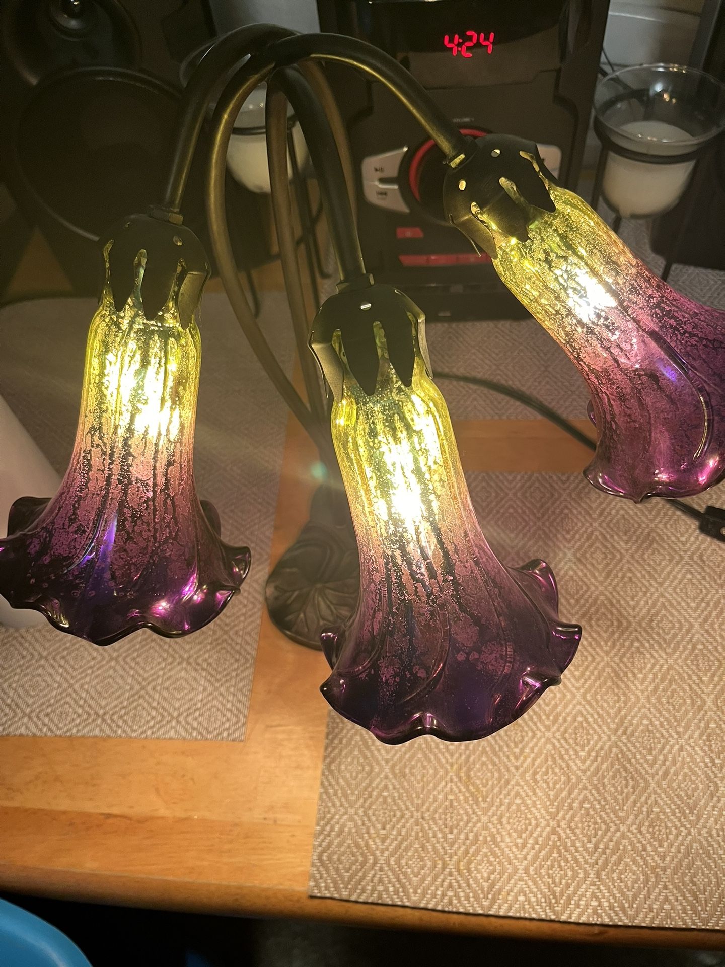 3 Tulips Mercury Glass Lamp