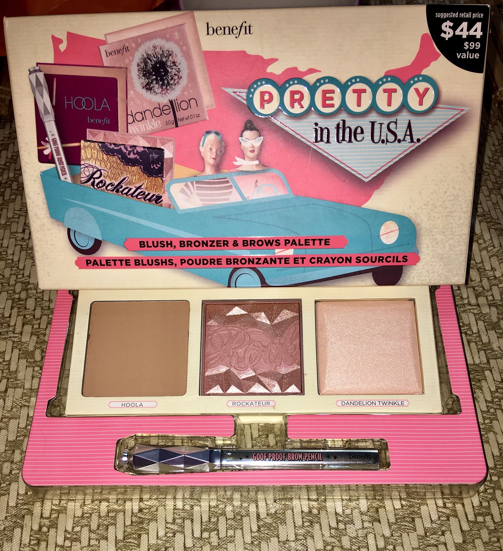 BENEFIT COSMETICS Pretty In The U.S.A ''Bronzer Brows Blush & Highlighter Set''