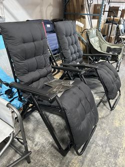 Beach-Camping Lounge-Chair Chaise-Outdoor Folding-Reclining - Recliner Adjustable Backrest with Cushion