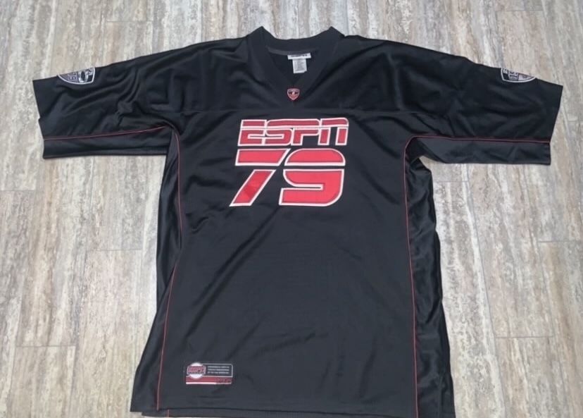 Black NFL NBA MLB vintage starter black ESPN football jersey (Size- Large) BRAND NEW AUTHENTIC- $25