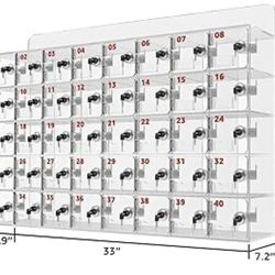 Clear Cell Phone Locker Box 40 Slots Acrylic Cell Phones Storage Cabinet Classroom Phone Organizer for Holder School Office
