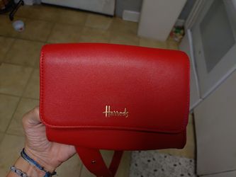 Nwot Harrod's London signature red crossbody shoulder bag