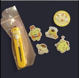 Pompompurin Sanrio Stationery Set with Stickers and Pin