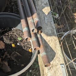 6 Copper Pipes 4ft 2 In