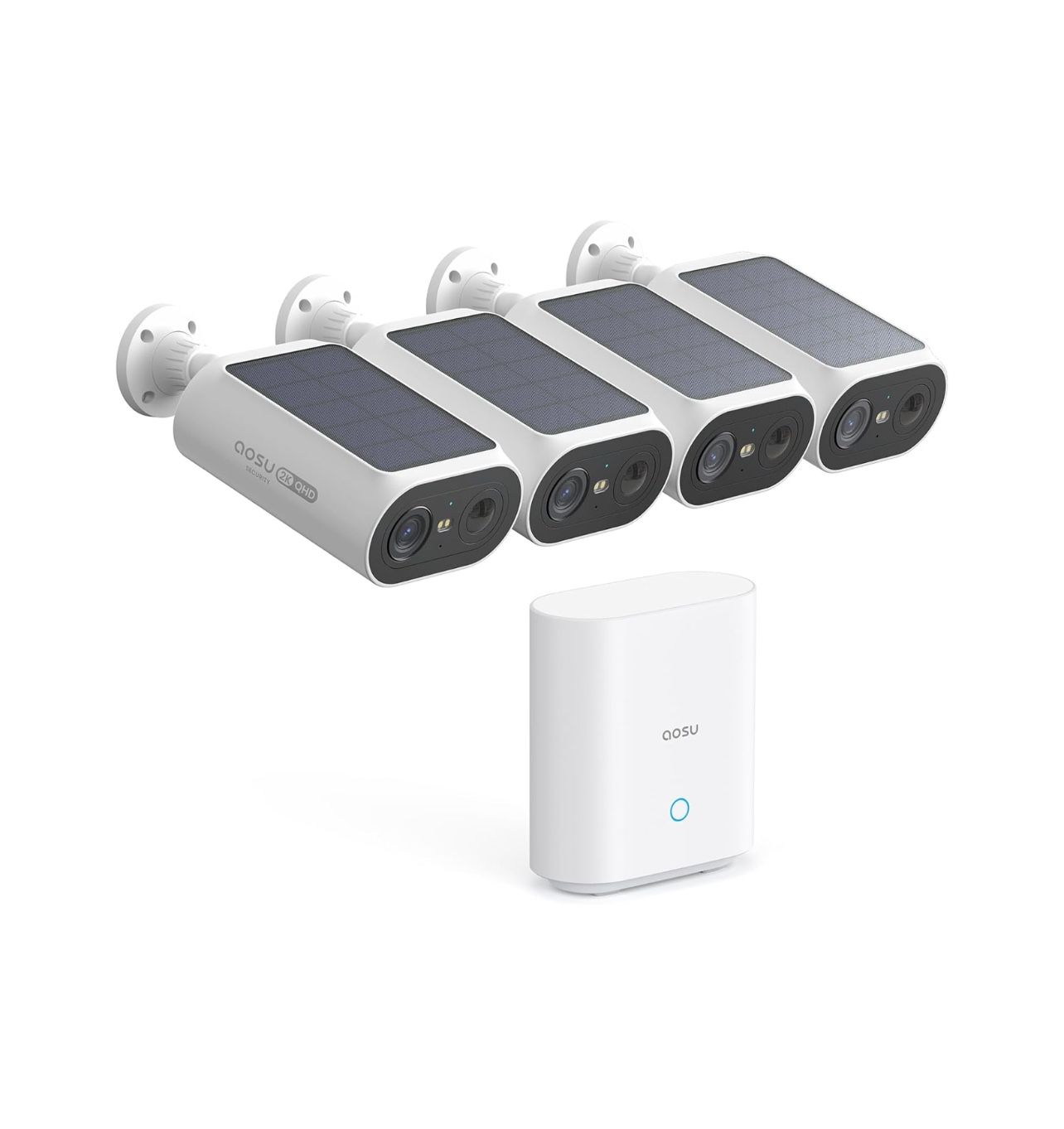AOSU Solar Security Cameras Wireless Outdoor (4 Pack)