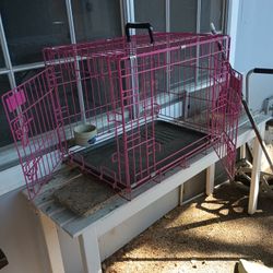 Pink Animal Crate Dog Or Cat Or Ferret