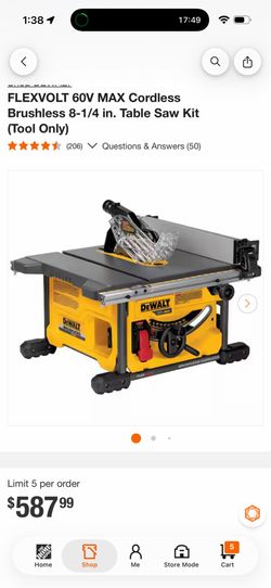 Dewalt Flexvolt Tablesaw Used Great Condition $589