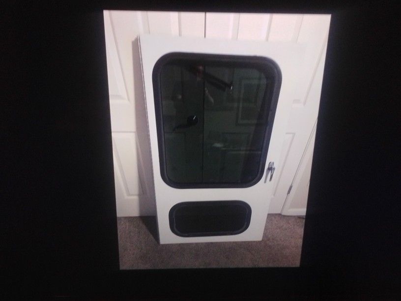 Aerolite RV/Camper Fiberglass Exterior Door With Two Windows 31.25"X54"