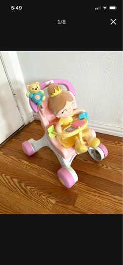 Fisher Price Stroll-Along Doll Sroller Walker And Soft Baby Doll