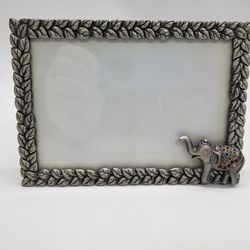 1999 ELSA L INC Jeweled Elephant Picture Frame ~ Leaf Scroll